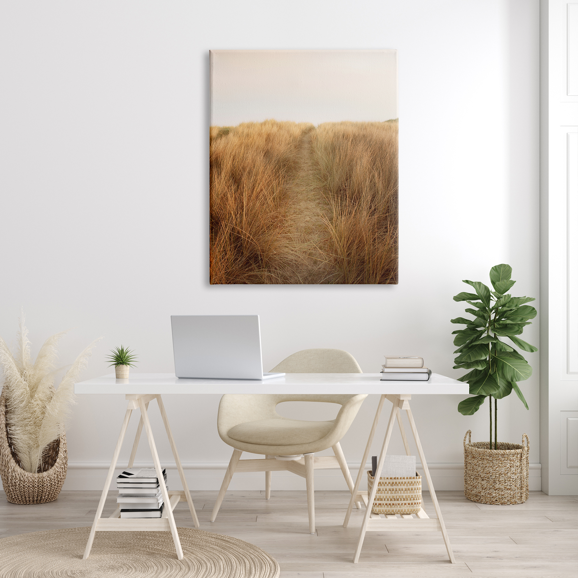Stupell Indtries Summer Sand Dune Pathway Sun Bleached Grassy Landscape,36 x 48,Design by Ian Winstanley