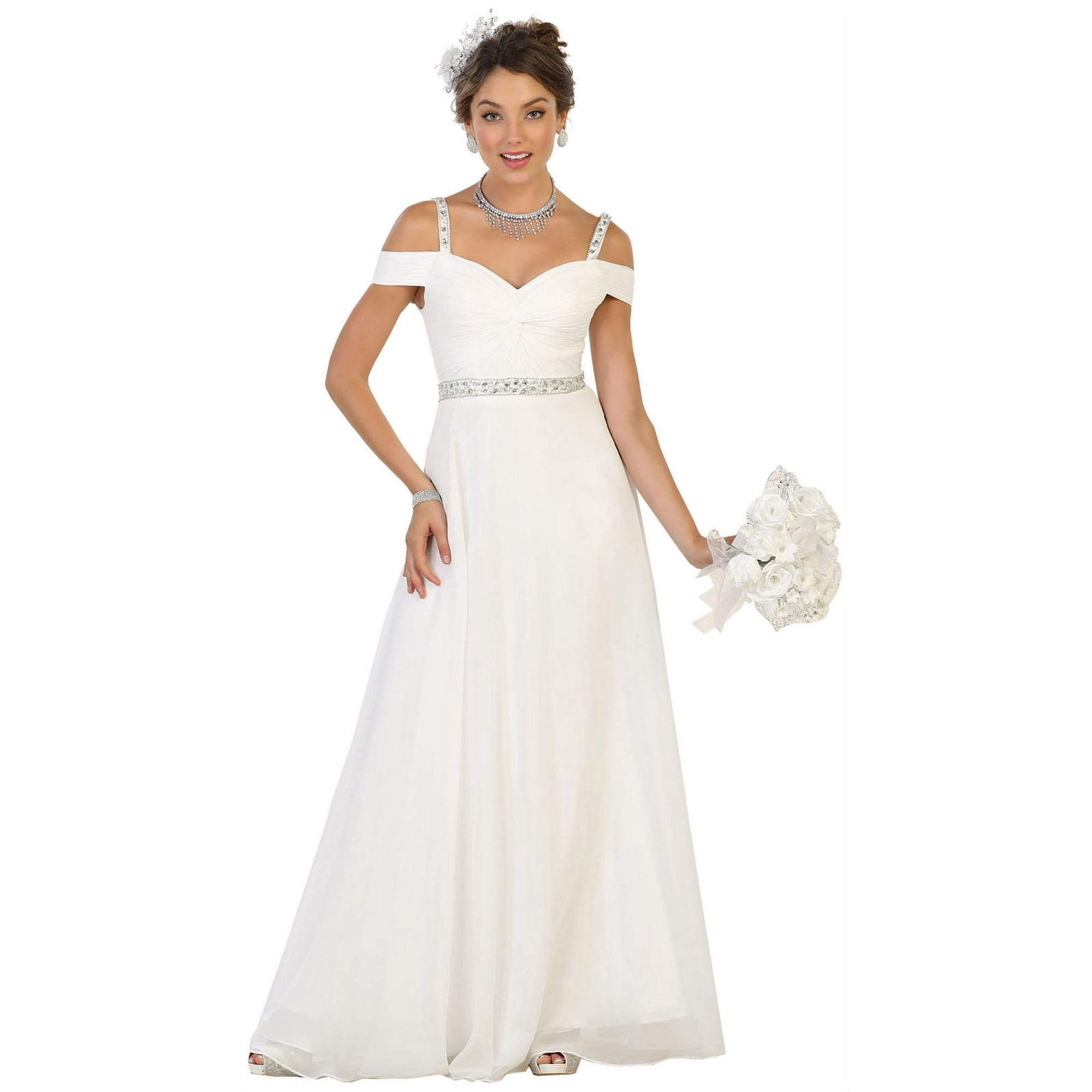 Simple Yet Gorgeous Lace Up Bridal Dress - Walmart.com