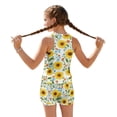 thumbnail image 2 of Xoenoiee Sunflower Flower Print Tankini Swimsuits for Girls Two Piece Bathing Suits with Shorts Plus Size Swimwear Tummy Control Swimsuits Beachwear, 6-7 Years, 2 of 7