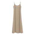 thumbnail image 4 of Ujnder Women's Nightgown Solid Color Plus Size Petticoat Loose Long Style Khaki L, 4 of 4