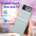 thumbnail image 3 of Dteck for Samsung Galaxy Z Flip 4 5G Case, PU Leather + Hard PC Shell Ultra Thin Slim Durable Protective Phone Case Cover for Samsung Galaxy Z Flip 4 5G 2022, Green, 3 of 7