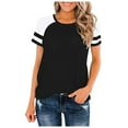 thumbnail image 3 of Tumotour Summer Tops For Women Solid Sports Shirt Short Sleeve Round Neck Top 2025 Spring Cute Casual Outfits Shirts Vacation Clothes Pullover Tops, 3 of 6