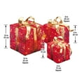 thumbnail image 5 of National Tree Company Pre-Lit Christmas Decoration, Red, Sparkle, Gift Boxes, Gold Bows, Set of 3, 75 Clear Lights, 6 Inch, 8 Inch, 10 Inch, 5 of 5