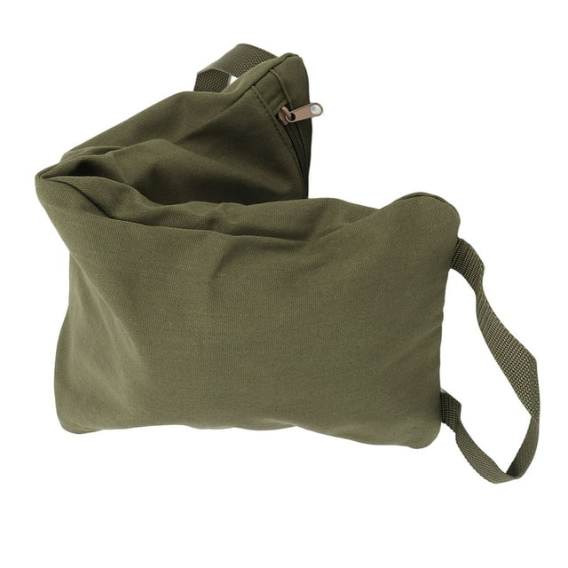 Bolsa de arena para yoga verde militar con asa, bolsas de arena de lona para yoga rellenables portátiles para pesas y entrenamiento de yoga