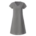 thumbnail image 2 of JBXKXYW Sundresses for Women 2024 Women Summer Style Feminino Vestido T-Shirt Cotton Casual Plus Size Ladies Dress Dresses Women Dresses (Gray,S), 2 of 6