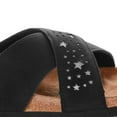 thumbnail image 6 of NeedBo Women's Cork Footbed Flat Slide Sandals with Star Cross Band Upper Cushioned Sole, Black Size 12, 6 of 7