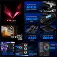 thumbnail image 3 of Computadora Escritorio Completa Xtreme PC Gaming AMD Radeon Vega 8 Ryzen 7 5700G 16GB SSD 500GB Monitor Curvo 27 100Hz WIFI Black juegos casuales, trabajo y estudio, 3 of 6