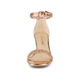 thumbnail image 6 of BLISSFUL STEP Valentine's Women's Shoes Glitter Ankle Strap Block Heel Prom Sandals Rose Gold 9, 6 of 8