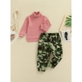 thumbnail image 3 of Qmyliery Baby Girl Autumn Clothes Set, Long Sleeve Sweater + Camouflage Pants Gift, 3 of 9