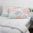 thumbnail image 4 of Teal Red Coastal Turtle Throw Pillow Cover, Pillowcase Protectors with Zipper, Breathable Decorative Lumbar Pillow Case Cover, Ocean Coral Nautical Pillow Shams for Couch Sofa 12x20Inch, 4 of 8