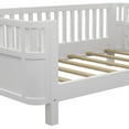 thumbnail image 4 of PORKISS Twin Size Bed with Fence for Kids, Solid Wood Twin Platform Bed Frame with Slats and Safety Guardrails for Girls Boys, Removable Guardrail, No Box Spring Needed, White #2, 4 of 11