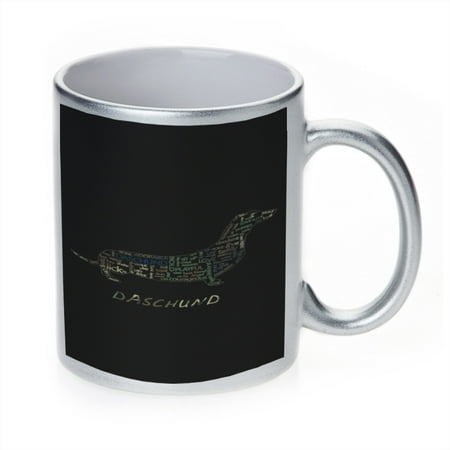 

KuzmarK Silver Sparkle Coffee Cup Mug 11 Ounce - Daschund Camouflage