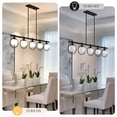 thumbnail image 7 of LovingAHome 5-Light Kitchen Island Pendant Light Metal Swivel Bars with Glass Shade Dining Room Light Fixture,Black, 7 of 7