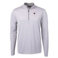 thumbnail image 2 of Men's Cutter & Buck  Gray/White Miami University RedHawks Big & Tall Virtue Eco Pique Micro Stripe Recycled Quarter-Zip, 2 of 3