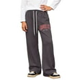 thumbnail image 3 of Shadoumai Boys Sweatpants Baggy Trousers Letter Graphic Wide Leg Track Jogger Bottoms with Elastic Waist Side Pockets Stretch Fabric for Youth Street Casual Wear, 3 of 9