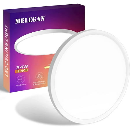 

LED Flush Mount Ceiling Light 12 Inch 24W 3CCT Low Profile Ceiling Light Fixture 2400LM 2700K/4500K/6500K Adjustable Round Ceiling Lamp for Bedroom Living Room Dining Room Hallway