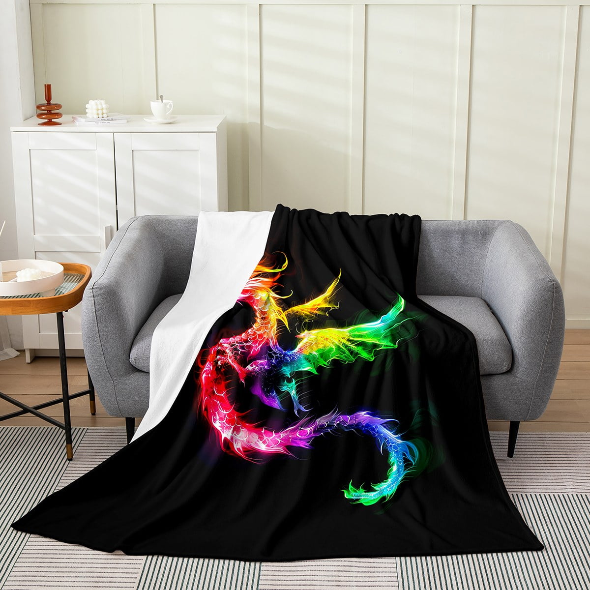 Rainbow fleece blanket sale