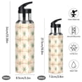 thumbnail image 2 of Yayeee 20oz Double Wall Stainless Steel Water Bottle with Flip Straw, Pastel Beige Geometric, 2 of 7