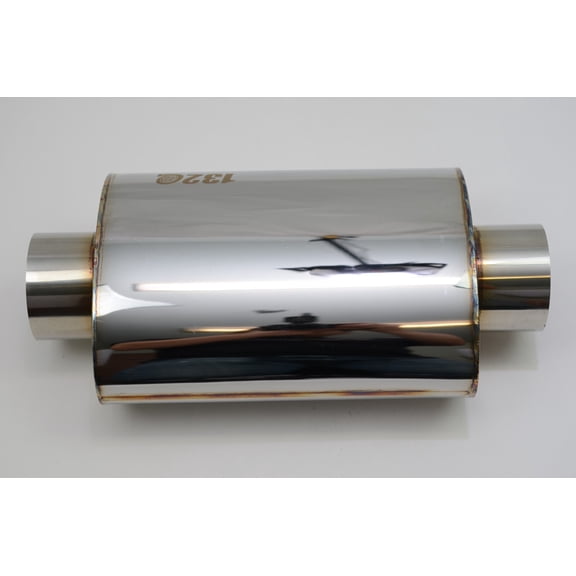 1320 ultra quiet resonator muffler stainless steel universal 3" inlet 3" outlet