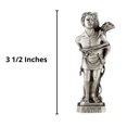 thumbnail image 2 of Pewter Catholic Patron of Athletes Saint St Sebastian Statue with Laminated Prayer Card, 3 1/2 Inch, 2 of 6