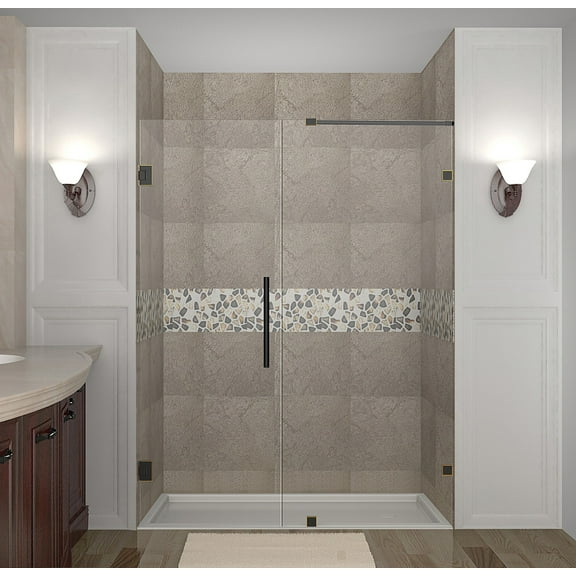 Aston Sdr985-57-10 Nautis 57" Wide X 72" High Frameless Hinged Shower Door - Bronze