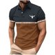 thumbnail image 2 of Blusa y camisa de manga corta con cuello vuelto para hombre, blusa de manga larga con solapa y botones estampados, blusa de poliéster para hombre, 2 of 5