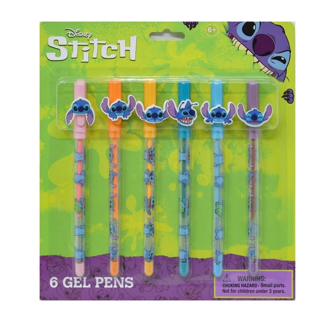 Bolígrafos de gel Disney Stitch, paquete de 6