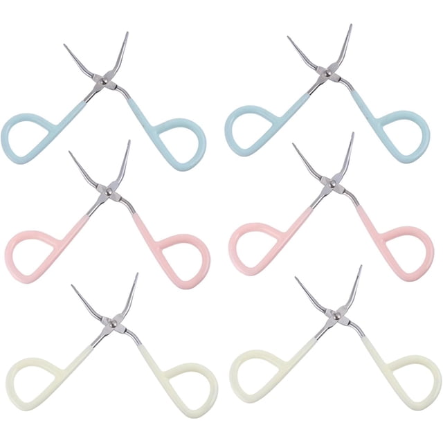 Taicols 6-Piece Eyelash Set Small Refreshing Handle. Eyebrow Clip Scissors for Men and Women (Three Color)