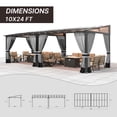 thumbnail image 2 of Gotland 10' × 24' Hardtop Gazebo for Patio,Wall-Mounted Lean to Gazebo Pergola with Sloping Roof and Durable Aluminum Frame,Large Heavy Duty Awnings for Decks,Backyard,Gray, 2 of 8