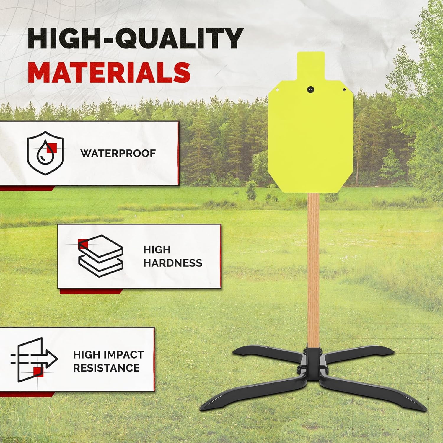 KUAFU Shooting Target Stand for Outdoors Durable Target Holder with Stable Base Powder Coated Steel