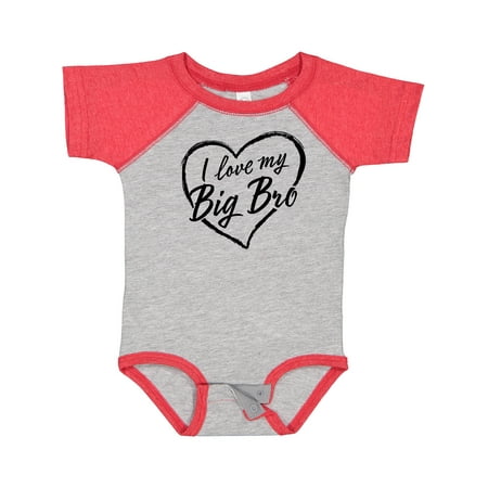 

Inktastic I Love My Big Bro in Black Chalk Heart Gift Baby Boy or Baby Girl Bodysuit