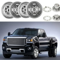 Set of 4 16" Stainless Steel Dually Wheel Simulators,8 Lug 4 Hand Hole Hubcaps Cover for 1974-2000 Chevy GMC 3500,1974-1998 Ford F350,2008-2021 Ford E350/E450 Van,1974-1999 Dodge Ram