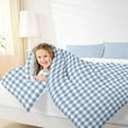 thumbnail image 4 of Homewish Geometric Plaid Full Size Comforter Sets,Modern Minimalist Checkerboard Bedding Comforter Set,White Blue Bedding Sets For Teens,Ultra Soft Home Decor Reversible,3-Piece, 4 of 8