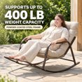 thumbnail image 6 of RADIATA Oversize Rocking Chair with Cushion & Footrest, Indoor Outdoor Rocking Chair Recliner, 400 lbs Capacity, Light Grey，2Pcs, 6 of 9