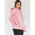 thumbnail image 6 of Womens Zip Up Hoodies Oversized Sweatshirts Fall School Fashion Outfits Casual Jackets Winter Clothes Pink L, 6 of 7