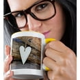 thumbnail image 2 of 3drose, Wooden Heart and Driftwood Photography, 11oz Two-tone Yellow Mug, 2 of 6