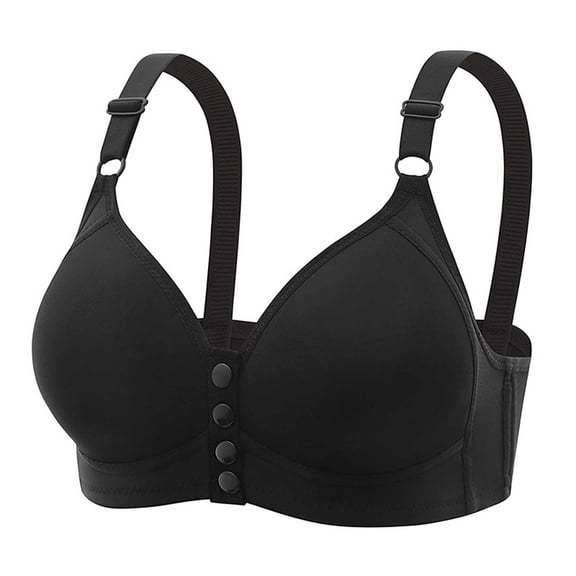 Women Plus Size Front Closure Wireless Bra Comfortable Push Up Support Everyday Wear Soft Senior Underwear