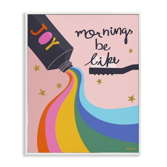 Stupell Industries Contemporary Mornings Be Like Bathroom White Framed Giclee Art, 24 x 30, by Pragya Kothari