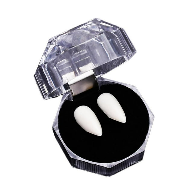 1 par de dientes falsos blancos Pascua dientes falsos Cosplay fiesta dentadura Caballero diente 17mm Colcomx Colmillos de zombis vampiros