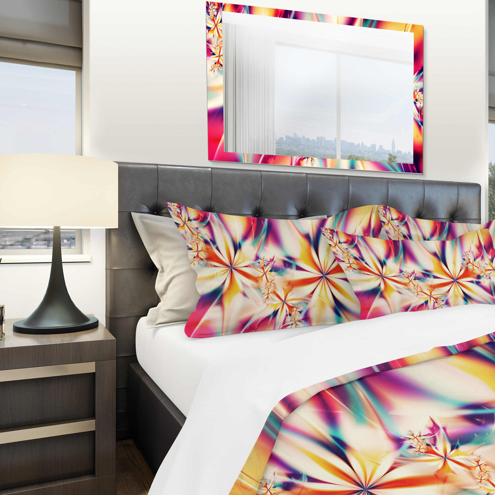 Designart 'Crystalize Pink Floral' Modern & Contemporary Duvet Cover Set