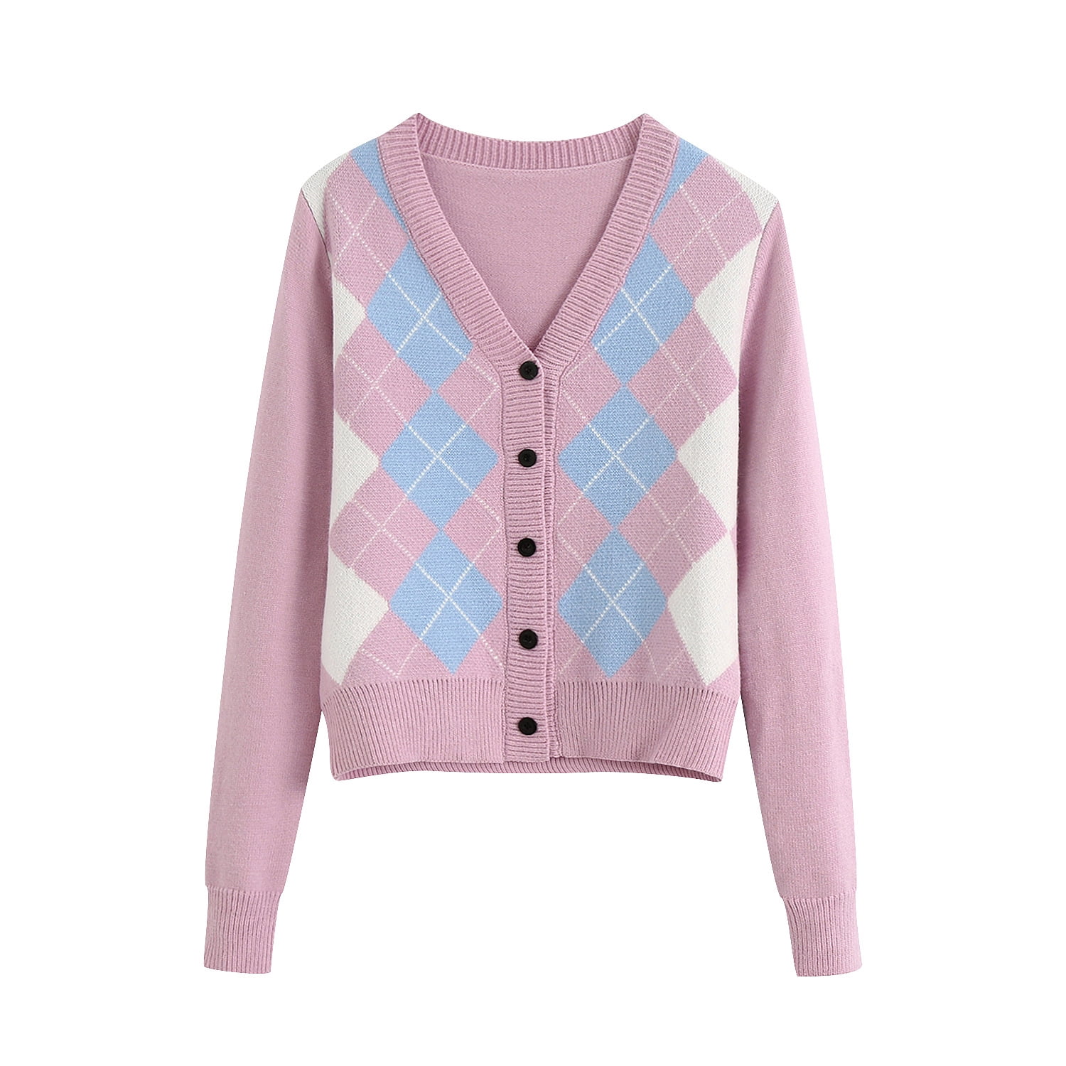 argyle pattern cardigan