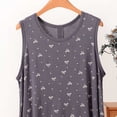 thumbnail image 4 of QSAWXQZ Women's Modal Bow Detail Printed Pajama Tank Crew Neck Sleeveless High Low Hem Layering Top Lounge for Summer 4XL, 4 of 5