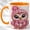 Orange, variant on Pink Owl Coffee Mug, Jeweled Owl Mug, Ceramic 11 oz