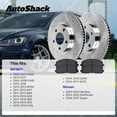 thumbnail image 3 of AutoShack Rear Vented Drilled & Slotted Silver Zinc Coated Brake Rotors + Ceramic Pads 6-PC Brake Kit Replacement for 2009-2022 Nissan Murano 2014-2020 INFINITI QX60 SilverShield Pro 12.13" (308 mm), 3 of 5