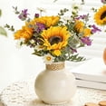 thumbnail image 4 of Shipiny 15.75in Artificial Sunflower Bouquet with Daisies Eucalyptus, Fake Flower Arrangement for Living Room Wedding Decor, As Shown, 4 of 6