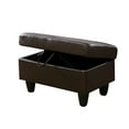 thumbnail image 2 of Hommoo Semi PU Synthetic Leather Rectangular Storage Ottoman, Bench Tufted Footrest, Modern Lift Top Pouffe Ottoman for Living Room, Brown, 2 of 4