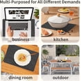 thumbnail image 4 of Lifestance Faux Leather Placemats Set of 6, Waterproof Heat Resistant Non Slip Dining Table Mats, 17x12 inch Rectangle Black, Indoor Outdoor Use, 4 of 10