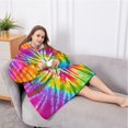 thumbnail image 5 of Oversized Wearable Blanket Hoodie,Colorful Tie Dye Pattern Sherpa Blanket Hoodie with Super Pockets,Super Warm Fuzzy Pullover for Women & Men, 5 of 6