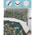 thumbnail image 4 of Abstract Art Twin XL Size Down Alternative Comforter, Lightweight Comforter Quilt Bedding Set with Pillow Shams Geometric Modern Art Orange Teal All Seasons Bed Comforter Duvet Insert 68"x98", 4 of 7