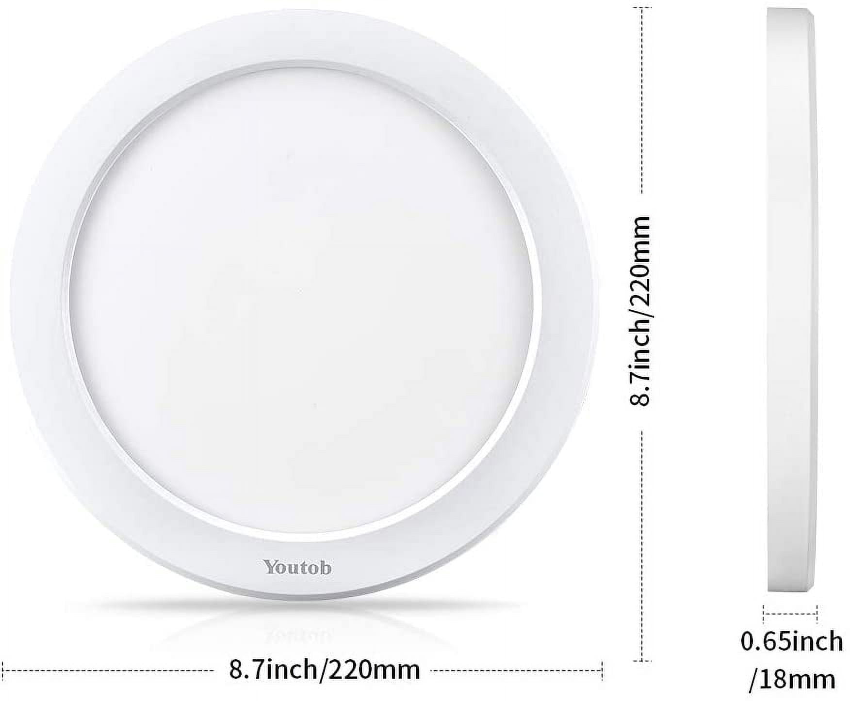Youtob LED Ceiling Light Flush Mount with Adjustable 3 Colors, 15W 1500lm Round Lighting Fixture for Kitchens, Closets, Hallways, Stairwells, Bedrooms(3000k/4000k/5000k Available) (White)
